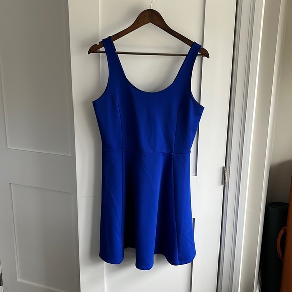 H&M Divided Electric Blue Skater Dress Size CA 14 - Picture 1 of 3